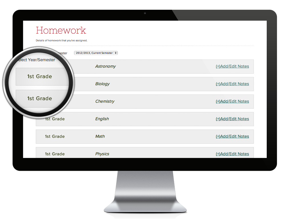 Online Homework Planner