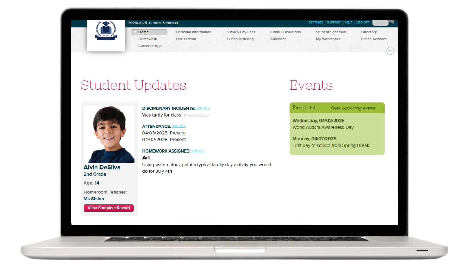 Student Parent Portal